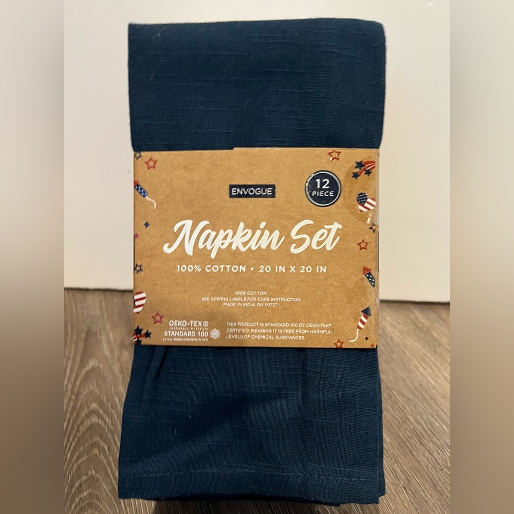 Envogue 100% Cotton Napkins- Set of 12- NWT